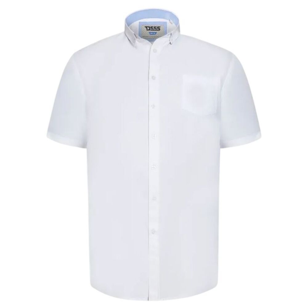 Duke Mens James D555 Tall Short-Sleeved Shirt / White